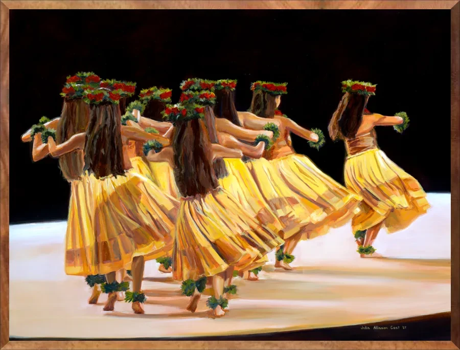 Hālau Nā Lei Kaumaka O Uka (in Yellow), 1-Piece Frame