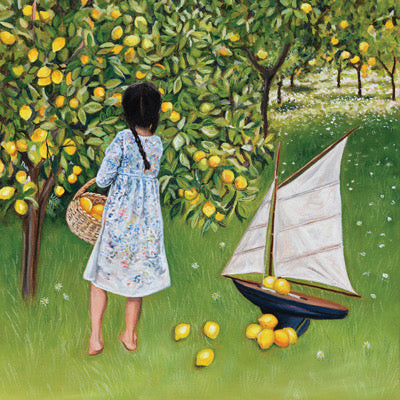 Lemon Scene, Unstretched Canvas
