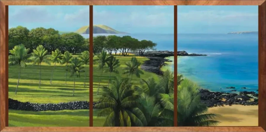 Old Makena Triptych, 1-Piece Frame