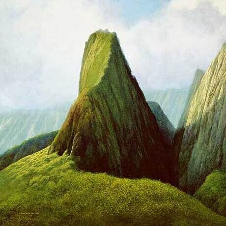 The green spire of the Iao Needle, from Iao Valley